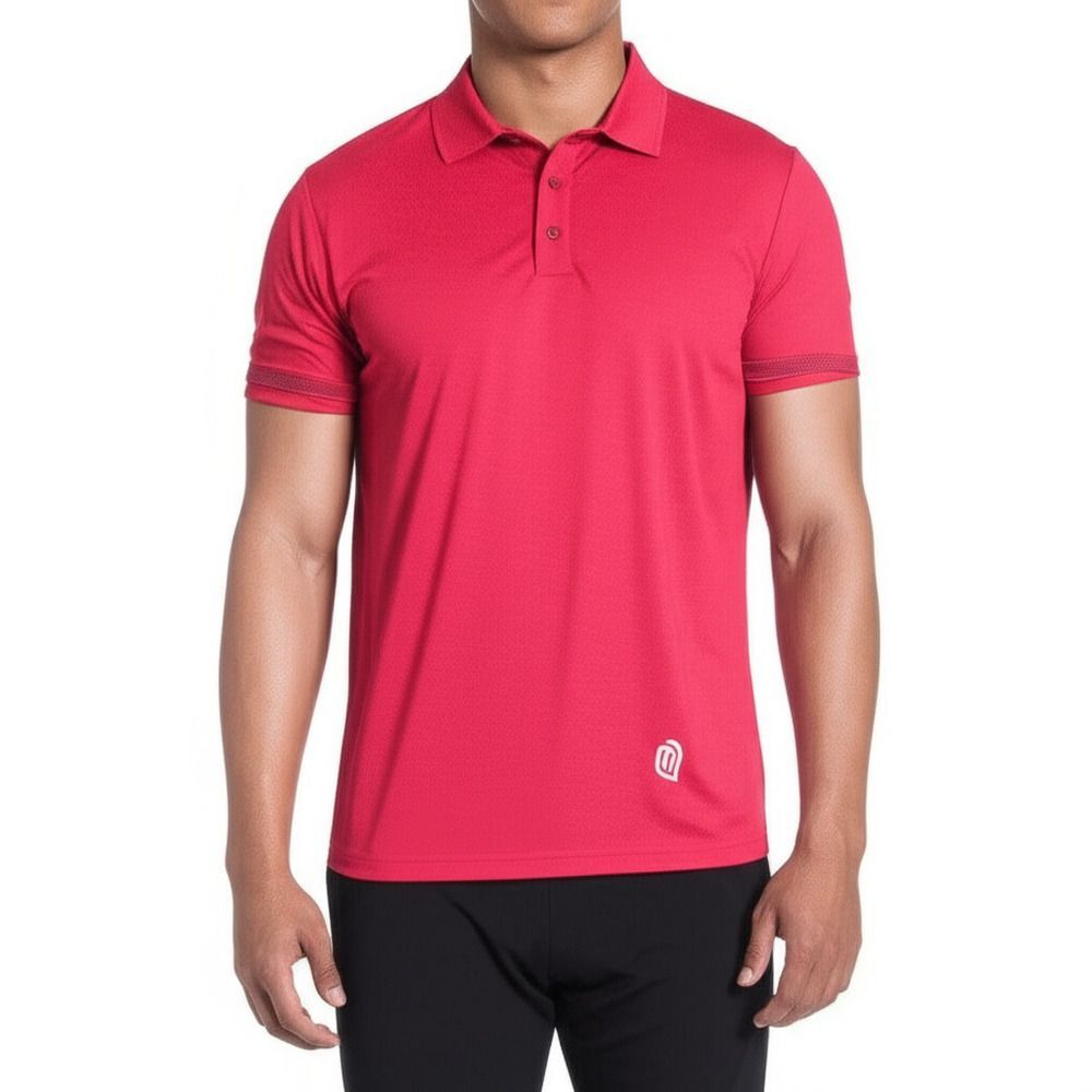 NWT VEBOON Polo Shirt‎ Mens Size M Red Athletic Dynamic Flex Stretch